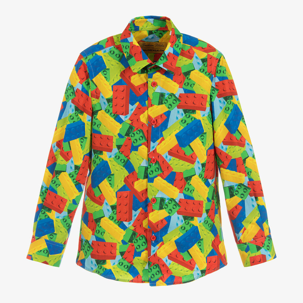 Gresham Blake for Childrensalon - Boys Cotton Bricks Shirt | Childrensalon