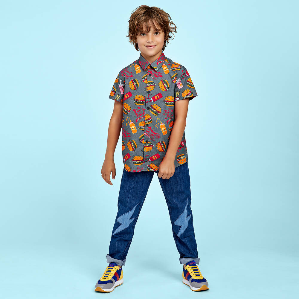 Gresham Blake for Childrensalon-Boys SPONGEBOB Cotton Shirt | Childrensalon Outlet