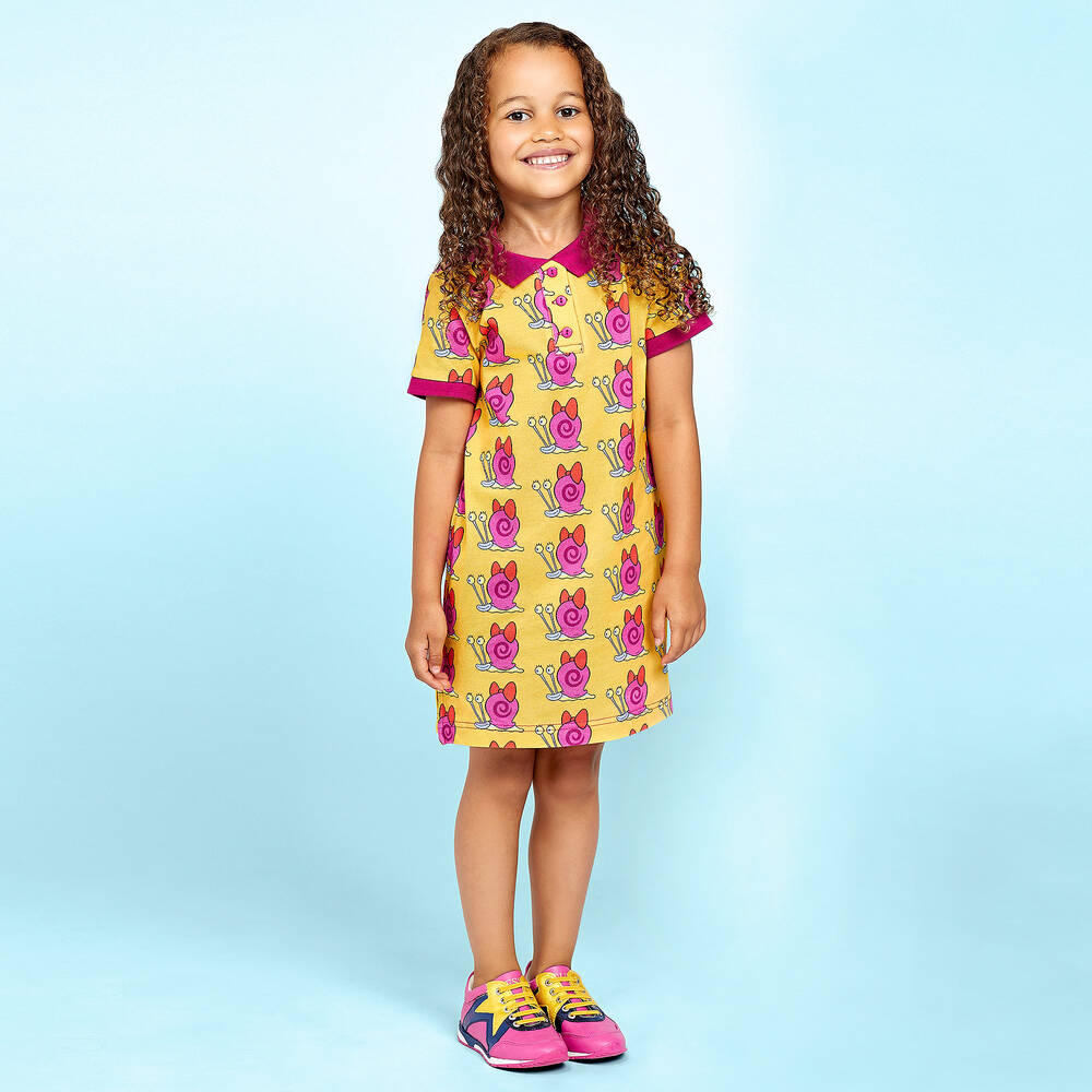 Gresham Blake for Childrensalon-فستان 'سبونج بوب' قطن بيكيه لون أصفر | Childrensalon Outlet