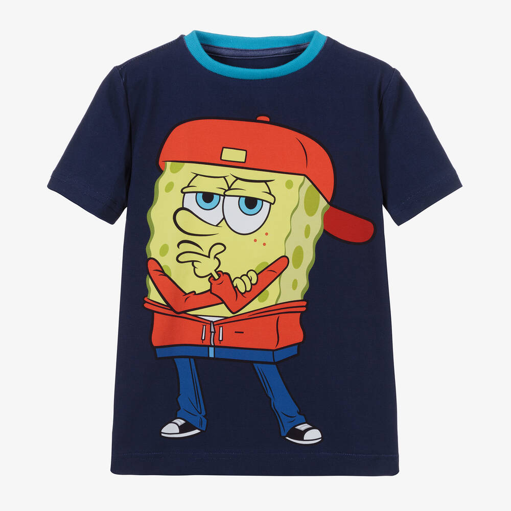 Gresham Blake for Childrensalon - Navy Blue Sponge Bob T-Shirt | Childrensalon