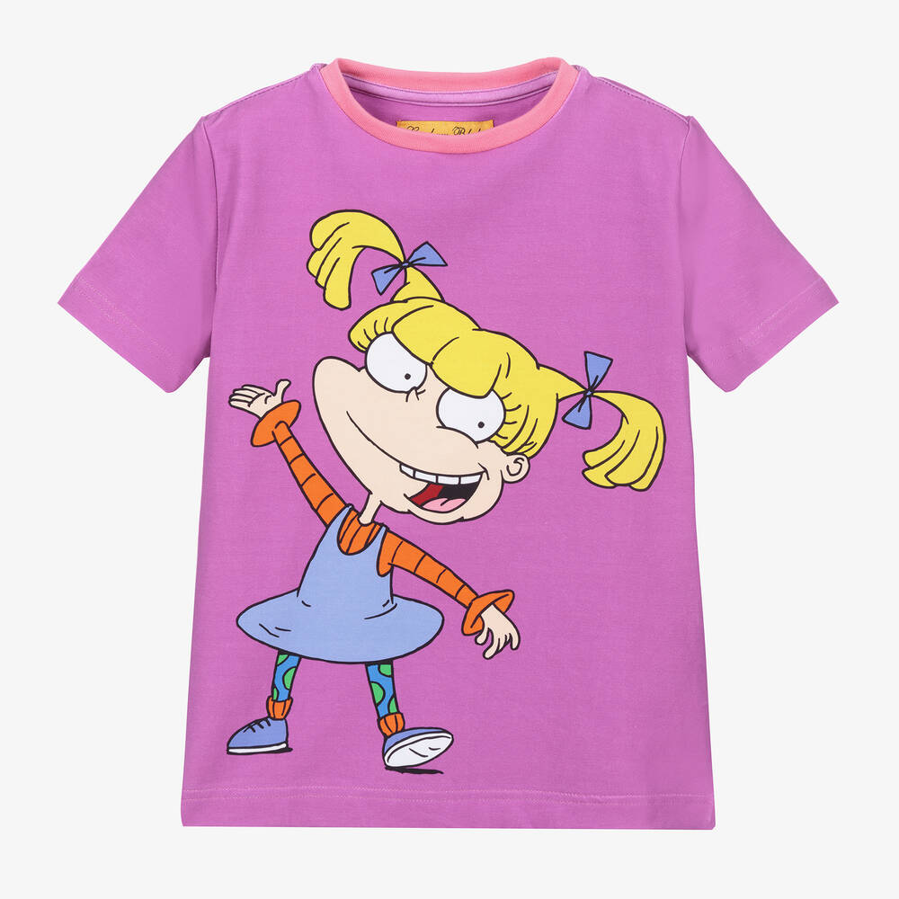 Gresham Blake for Childrensalon - Фиолетовая хлопковая футболка с Анжеликой | Childrensalon