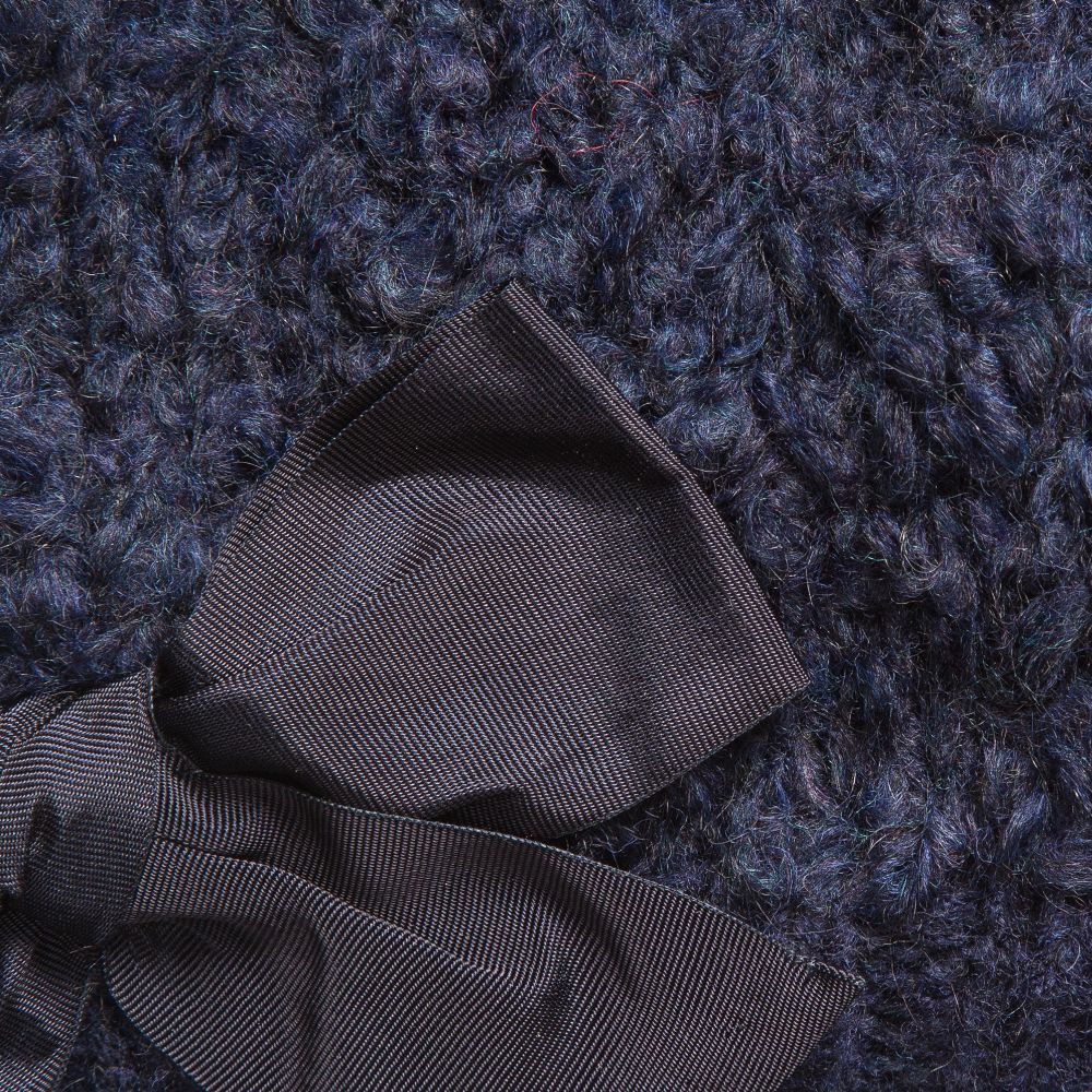 Grevi-Girls Blue Mohair Knitted Hat | Childrensalon Outlet