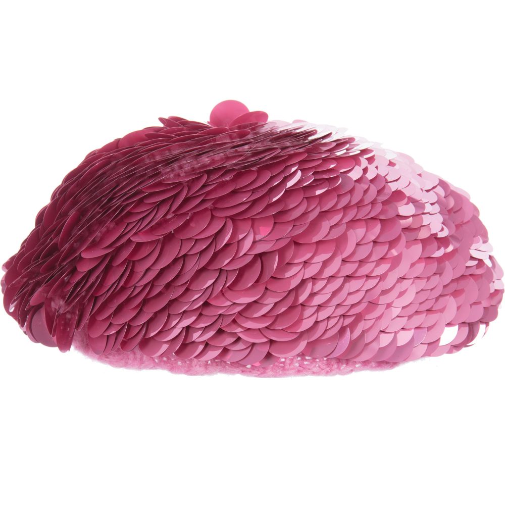 Grevi - Girls Pink Sequins Beret | Childrensalon