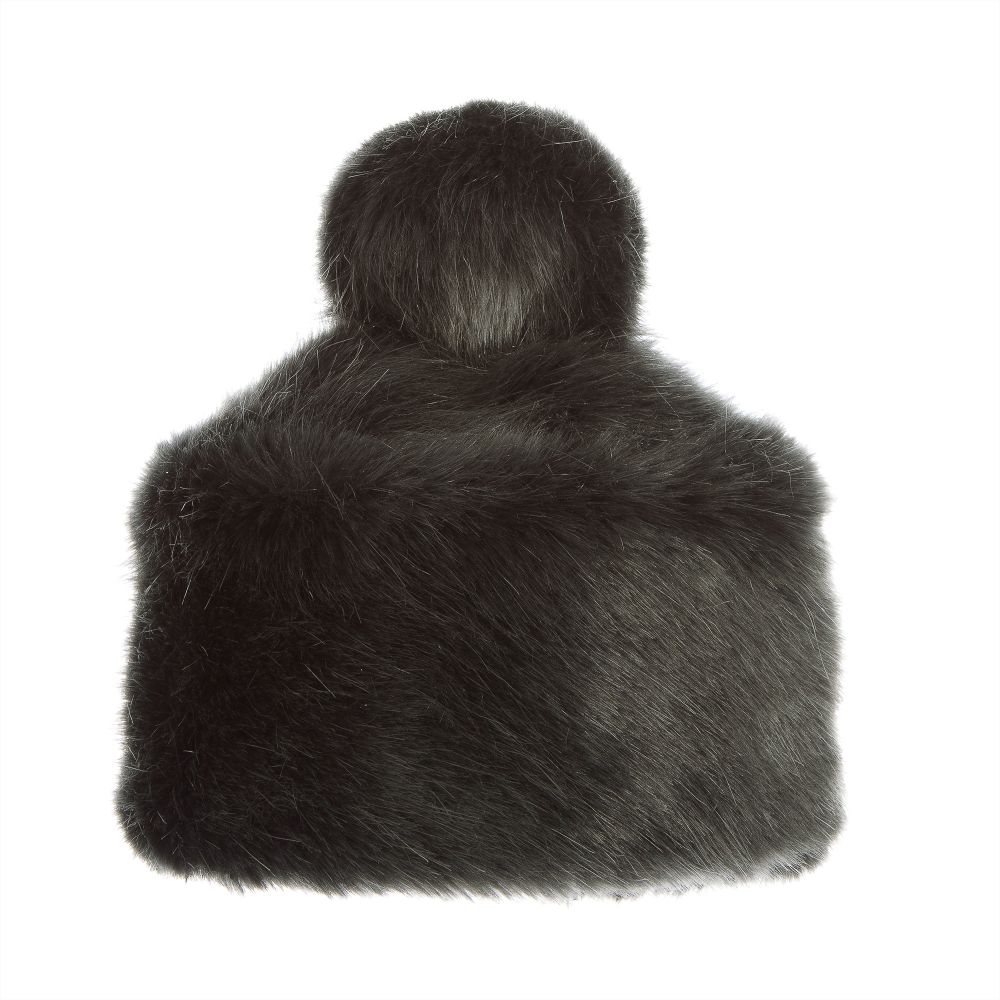 Grevi - Grey Faux Fur Pom-Pom Hat | Childrensalon