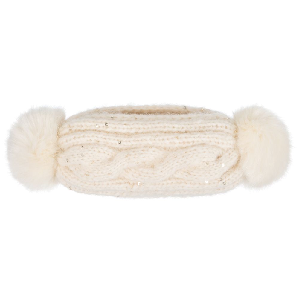 Grevi-طوق للرأس مزيج صوف محبوك لون عاجي للبنات | Childrensalon Outlet