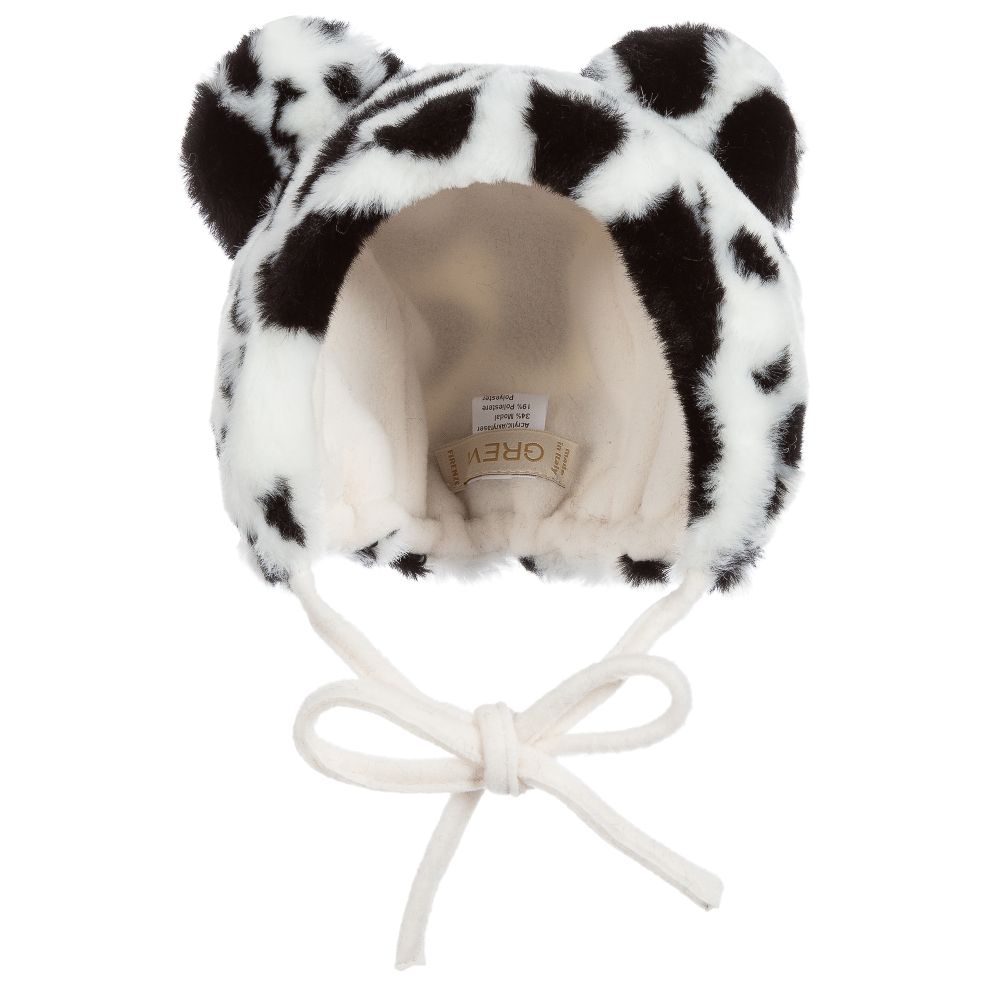 Grevi - White & Black Faux Fur Hat | Childrensalon