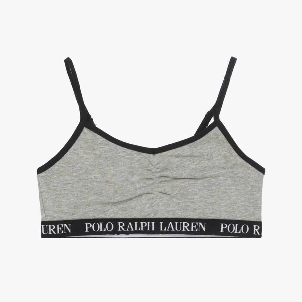 Ralph Lauren-Grey & Black Cotton Bras (2 Pack) | Childrensalon Outlet