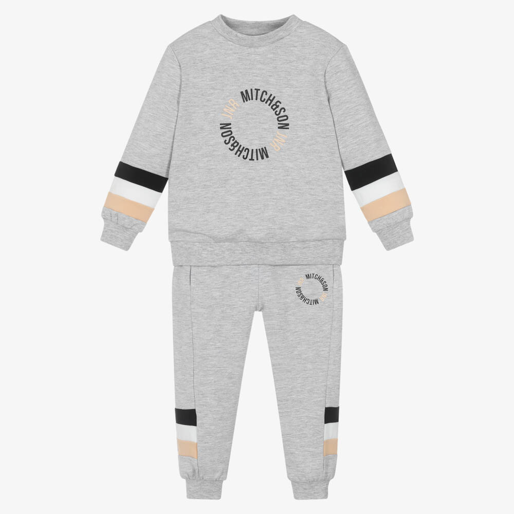 Mitch & Son-Grey Circular Logo Tracksuit | Childrensalon Outlet