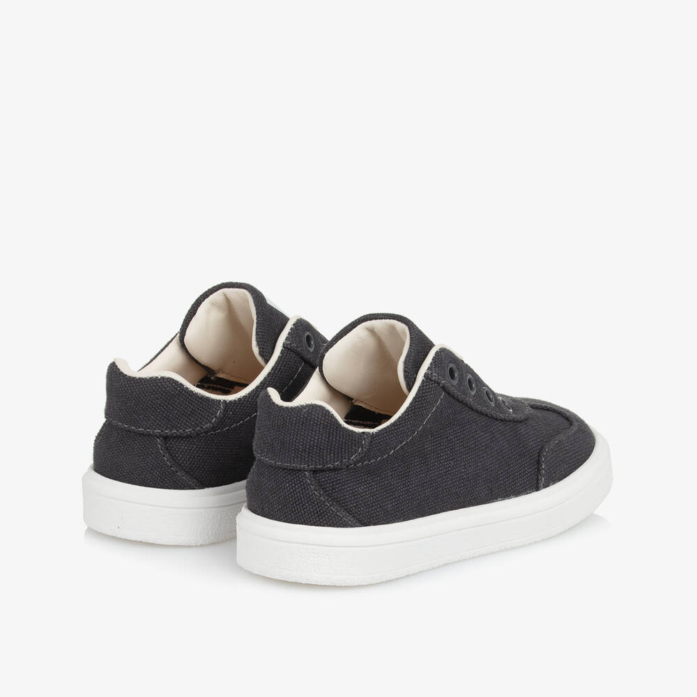 Dolce & Gabbana-Grey Cotton Canvas Trainers | Childrensalon Outlet