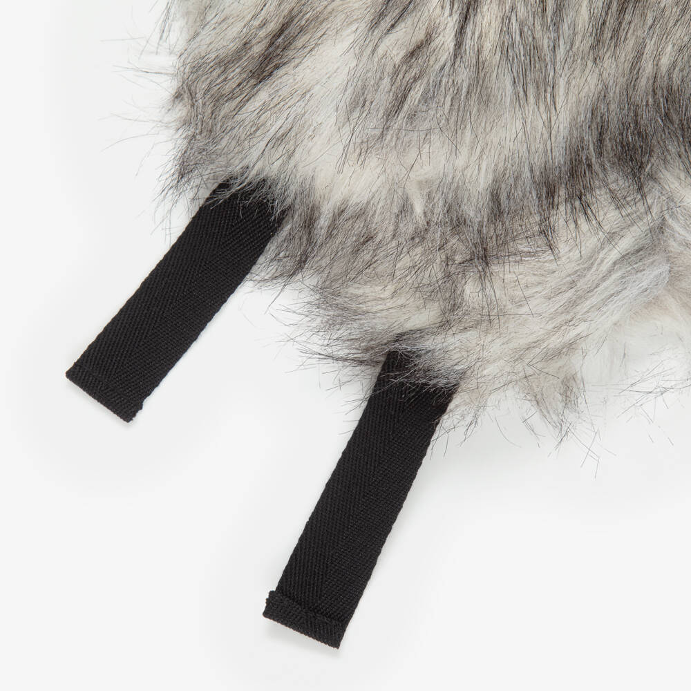 Molo-Grey Fluffy Faux Fur Hat | Childrensalon Outlet