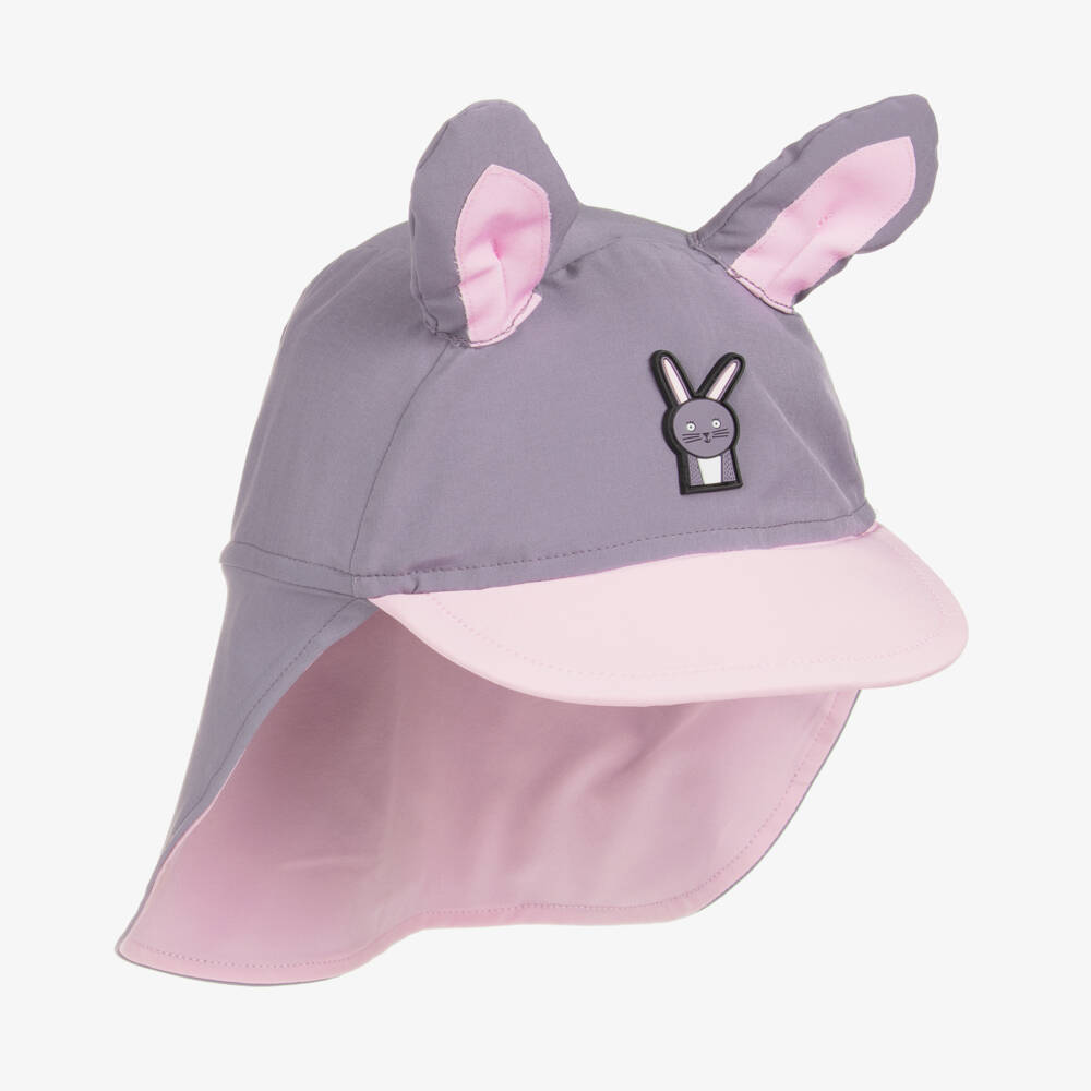 Roarsome-Grey Hop The Bunny Sun Cap | Childrensalon Outlet