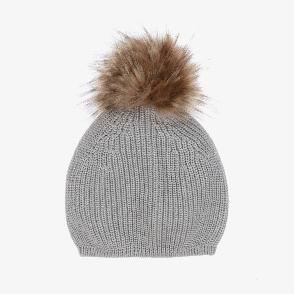 Artesanía Granlei-Grey Knitted Hat & Scarf Set | Childrensalon Outlet