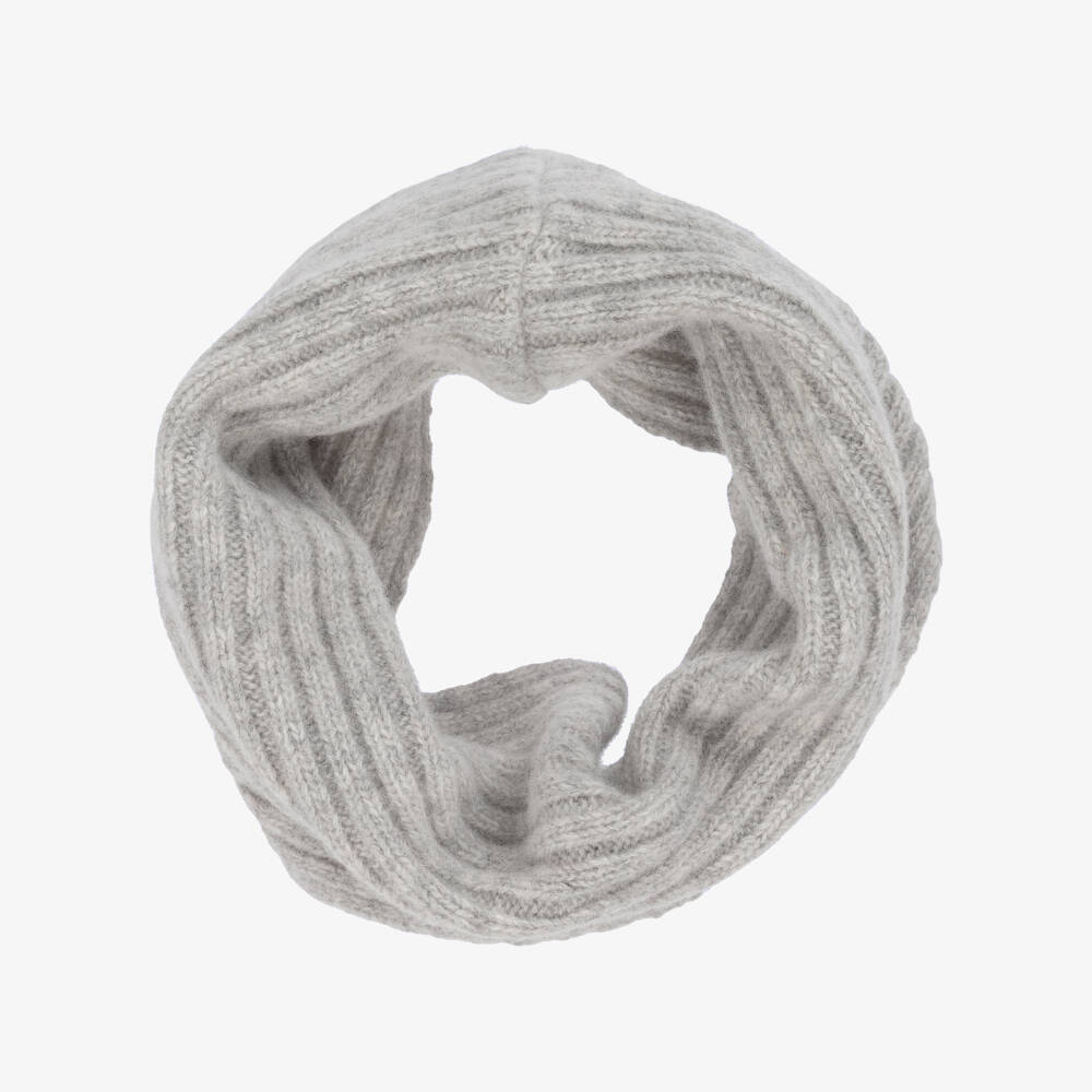 Jamiks-Grey Marl Merino Wool Knit Snood | Childrensalon Outlet