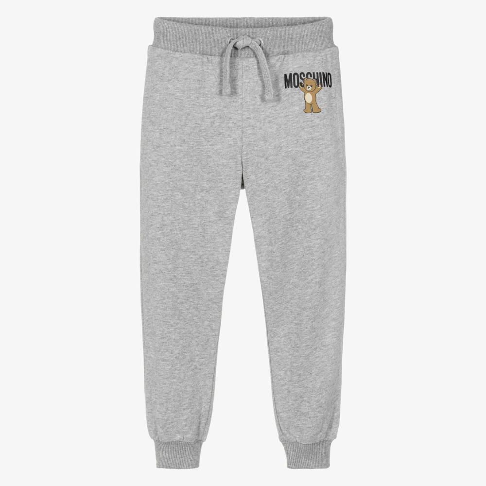 Moschino-Grey Marl Teddy Bear Logo Joggers | Childrensalon Outlet