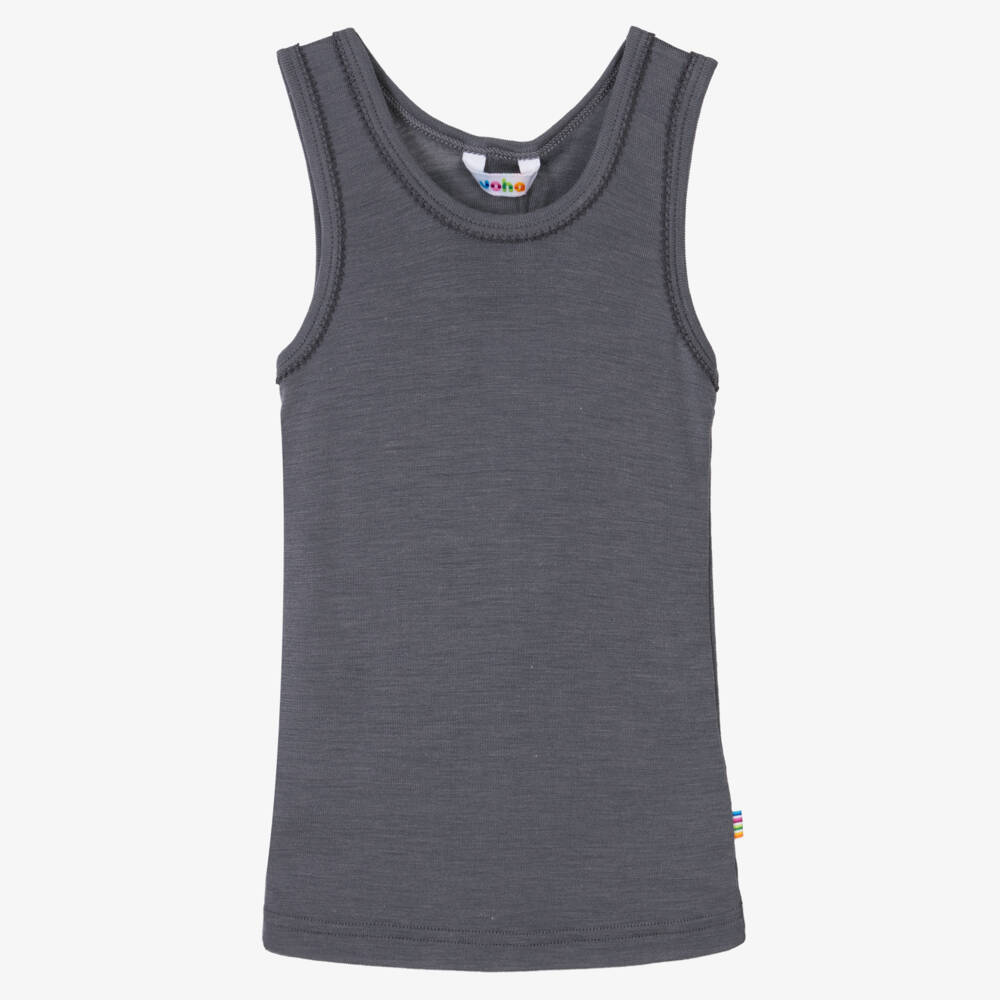 Joha-Grey Merino Wool & Silk Vest | Childrensalon Outlet