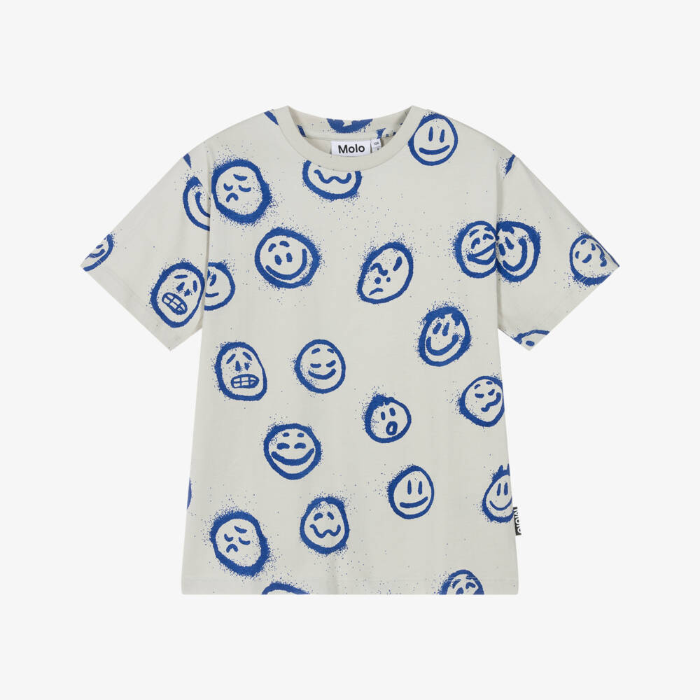 Molo-Игривая серая футболка с улыбкой для мальчиков | Childrensalon Outlet