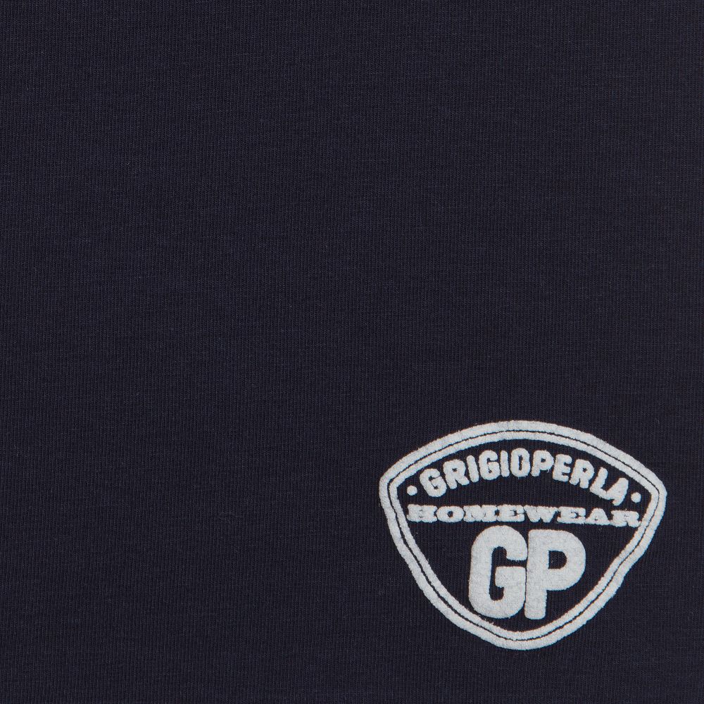 Grigio Perla-Boys Navy Blue Cotton T-Shirt | Childrensalon Outlet