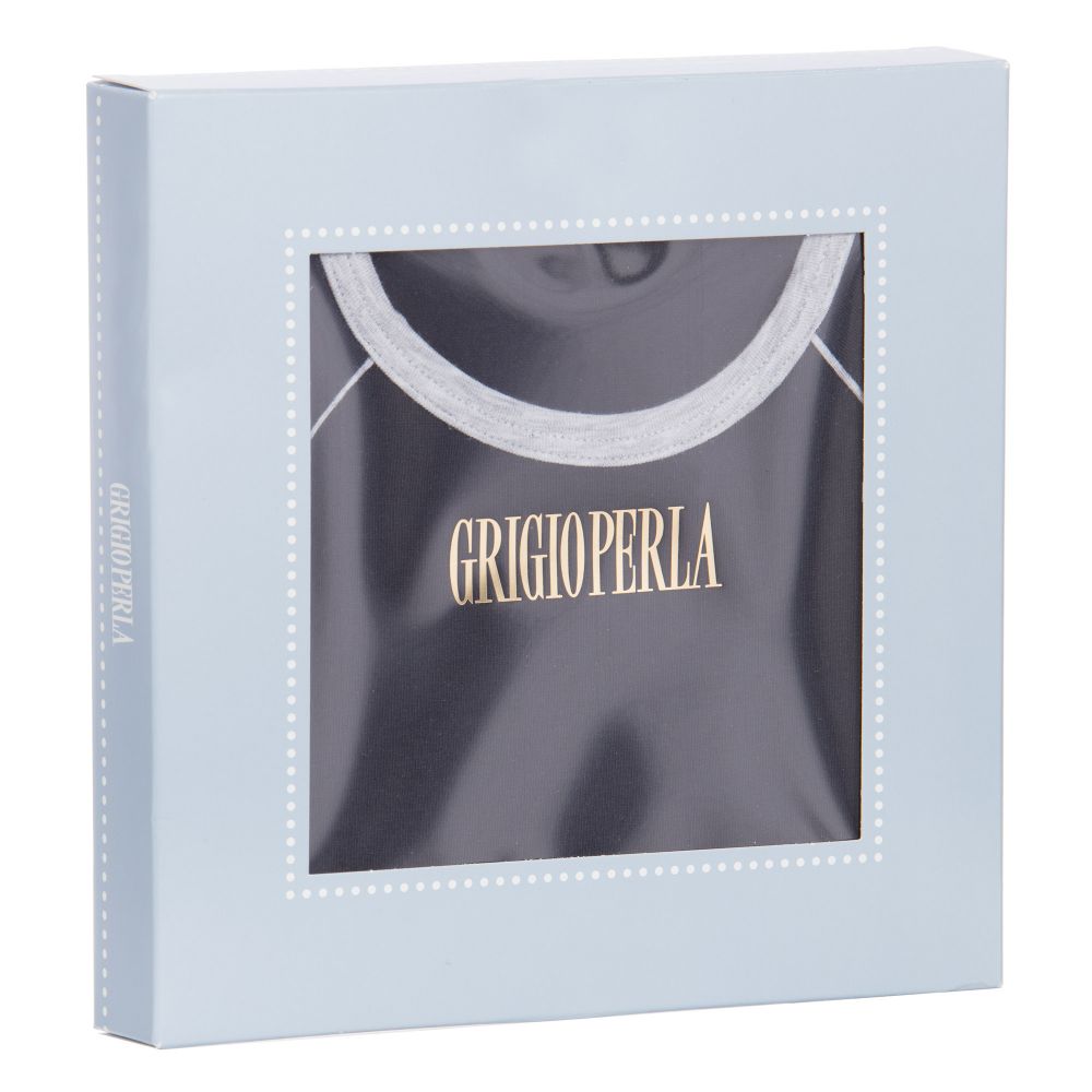 Grigio Perla-Boys Navy Blue Cotton T-Shirt | Childrensalon Outlet