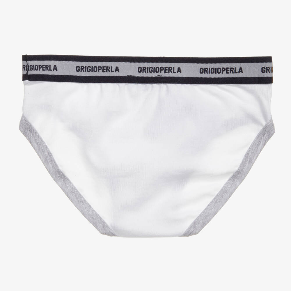 Grigio Perla-ملابس داخلية من القطن بلون أبيض للاولاد  | Childrensalon Outlet