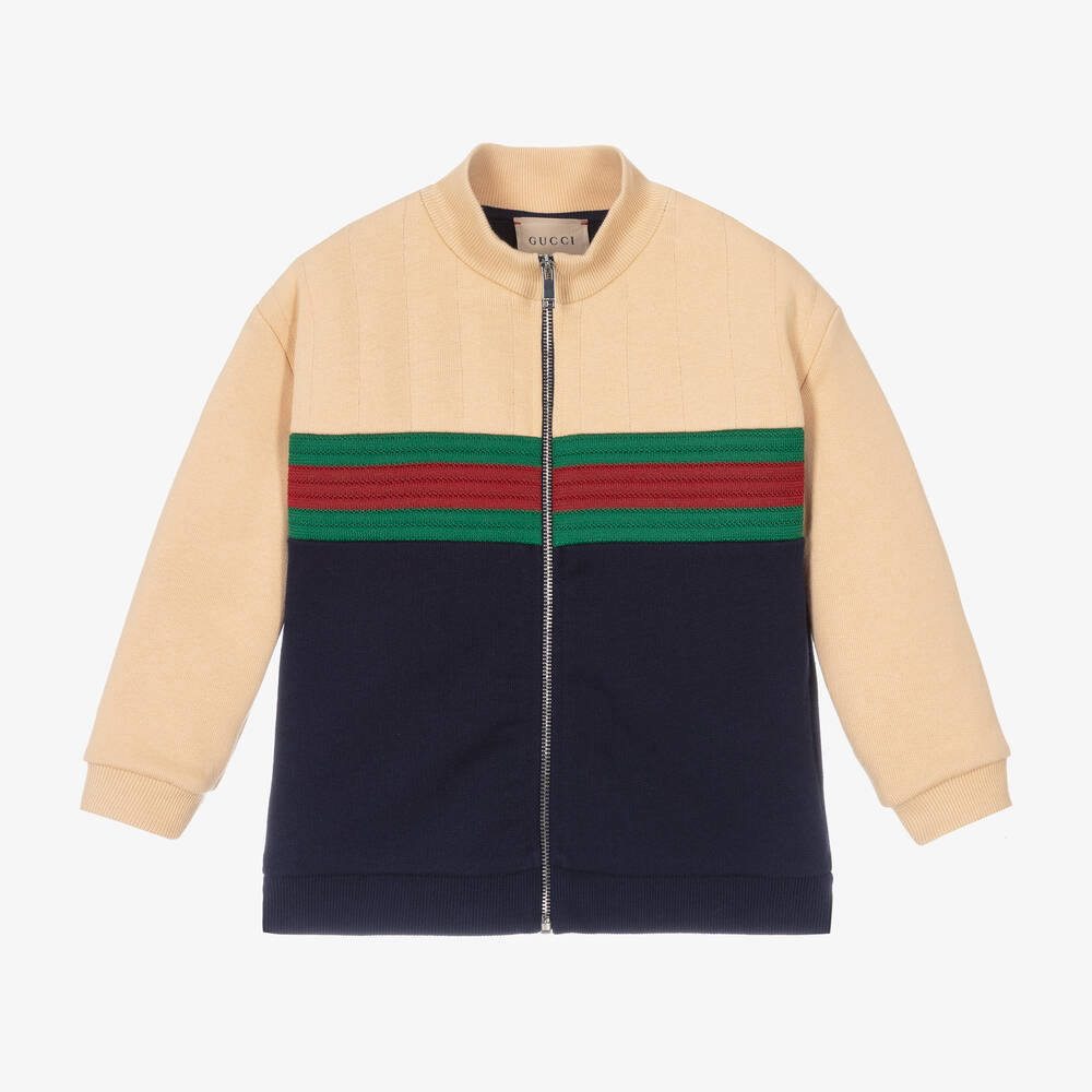 Baby Boys Blue Cotton Web Zip Up Top
