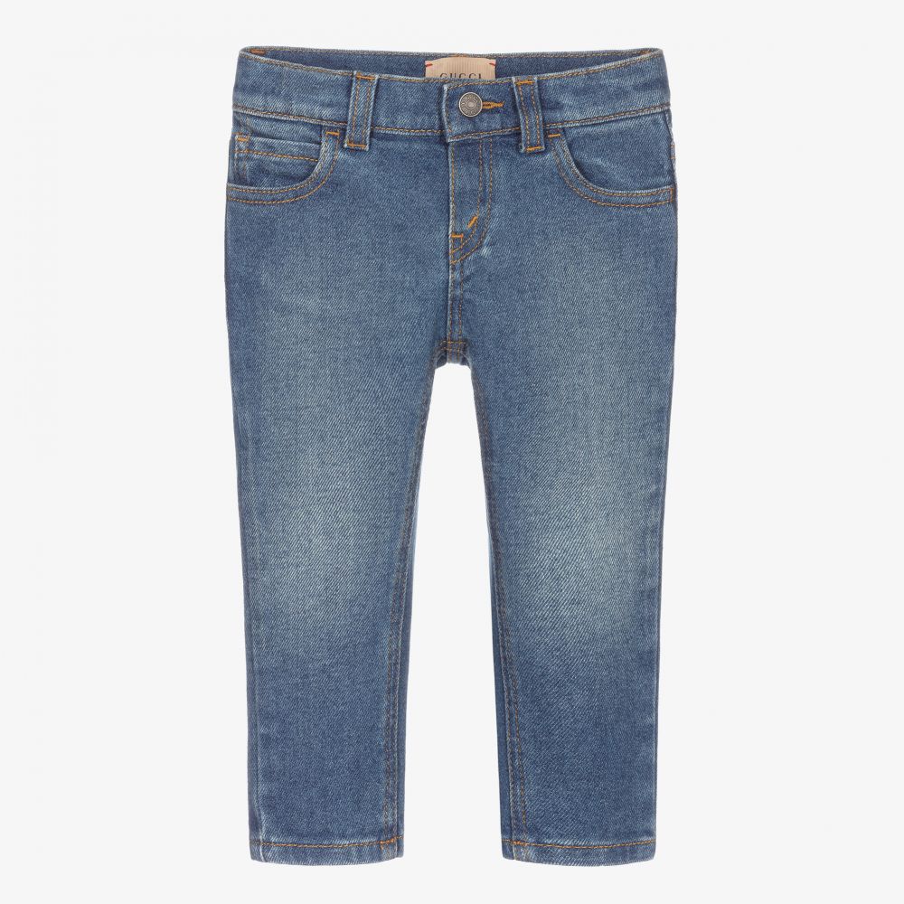 Gucci-Baby Girls Blue Denim Jeans | Childrensalon Outlet