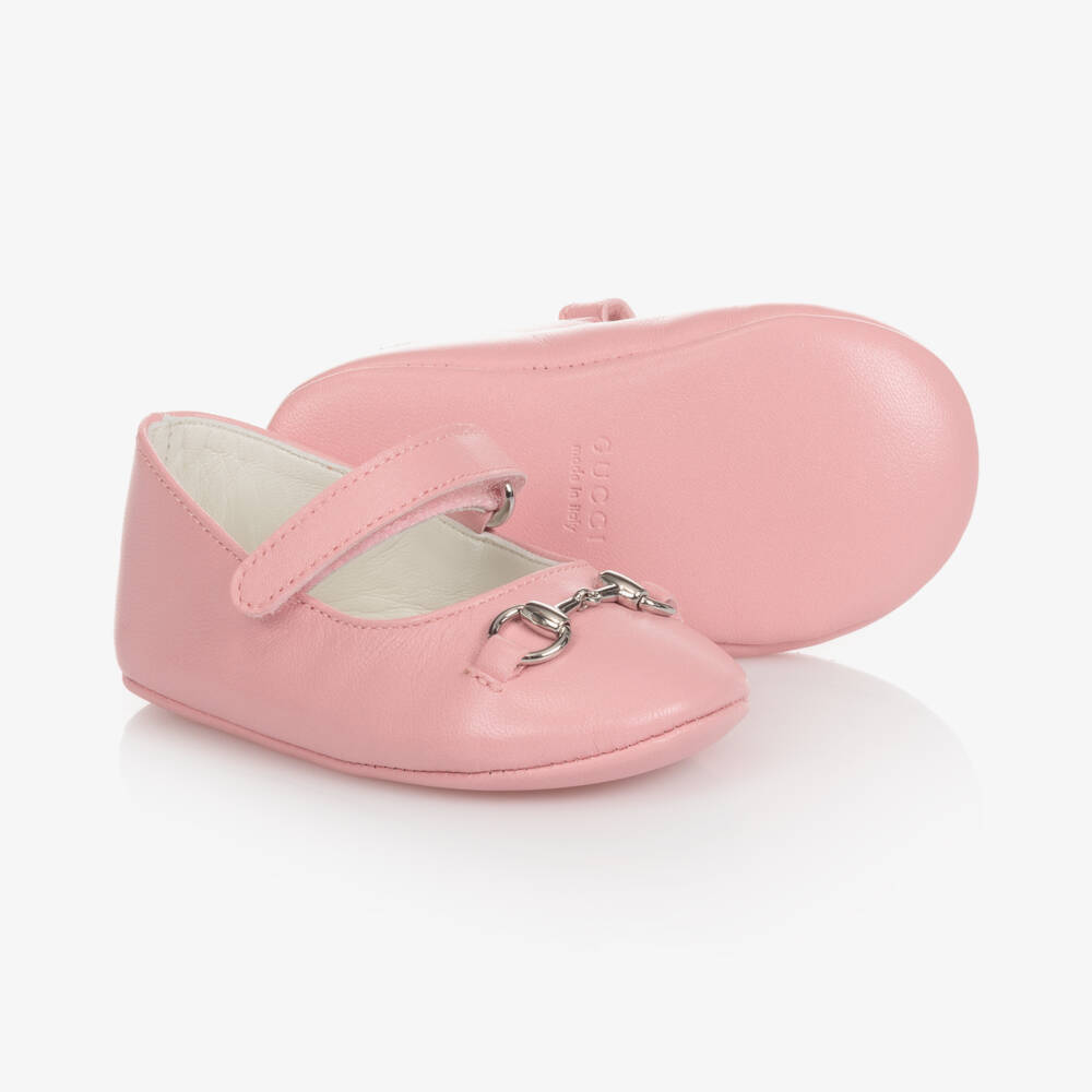 Gucci-Baby Girls Pink Leather Shoes | Childrensalon Outlet