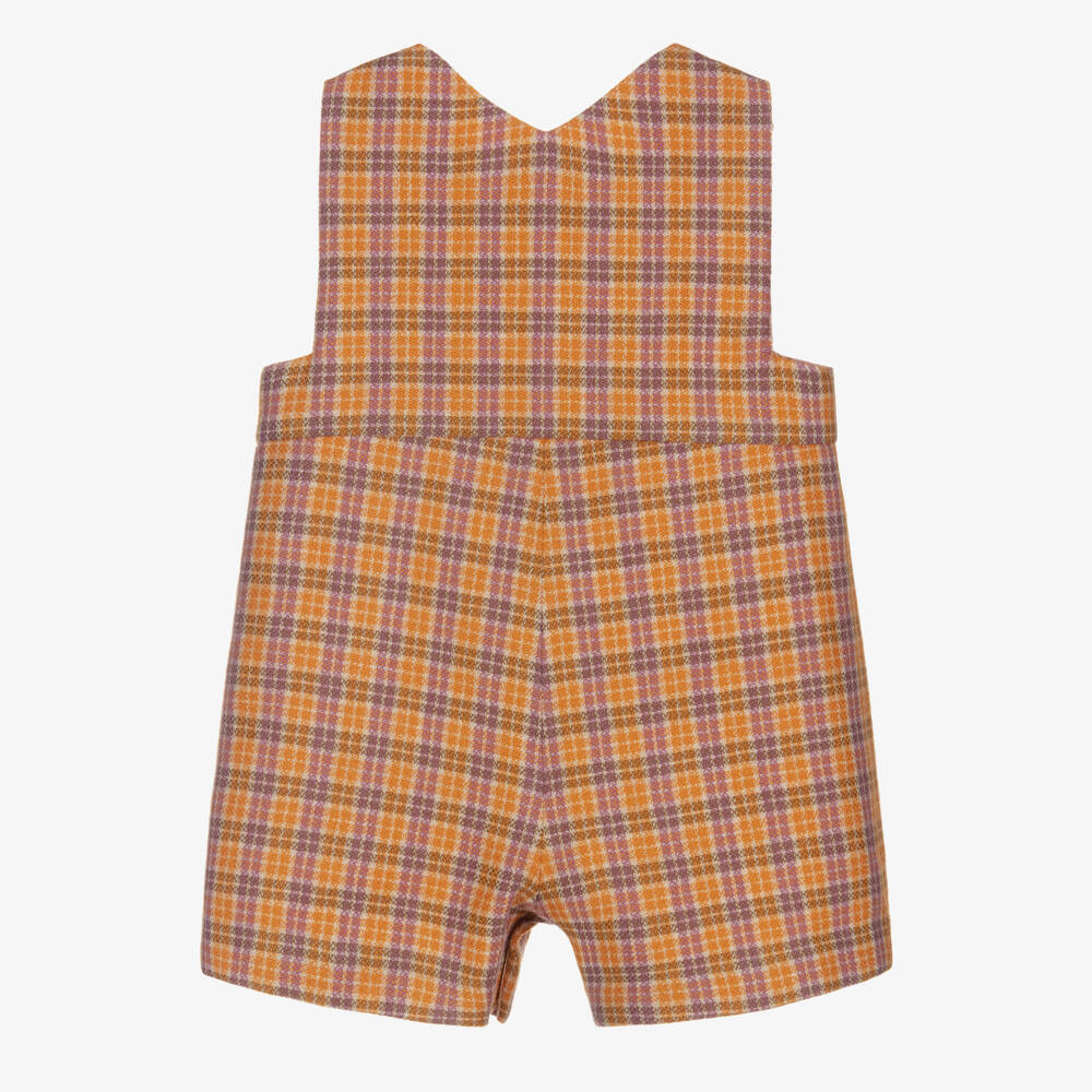 Gucci-Шорты из шерсти в клетку оранжевые для девочек | Childrensalon Outlet