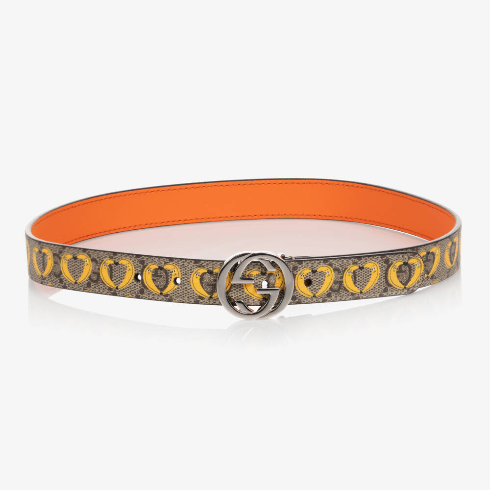 Gucci-Банановый холщовый ремень с пряжкой | Childrensalon Outlet