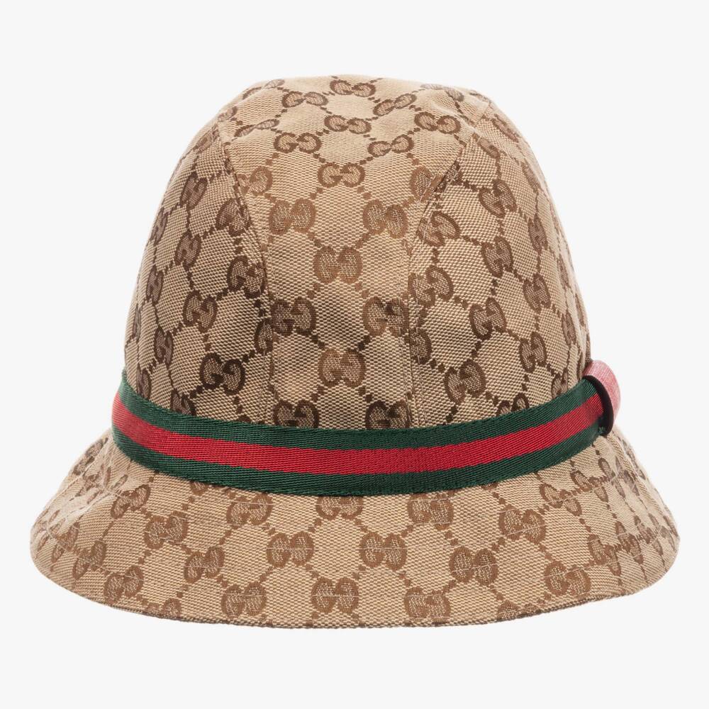 Gucci - Beige & Brown GG Canvas Hat | Childrensalon Outlet
