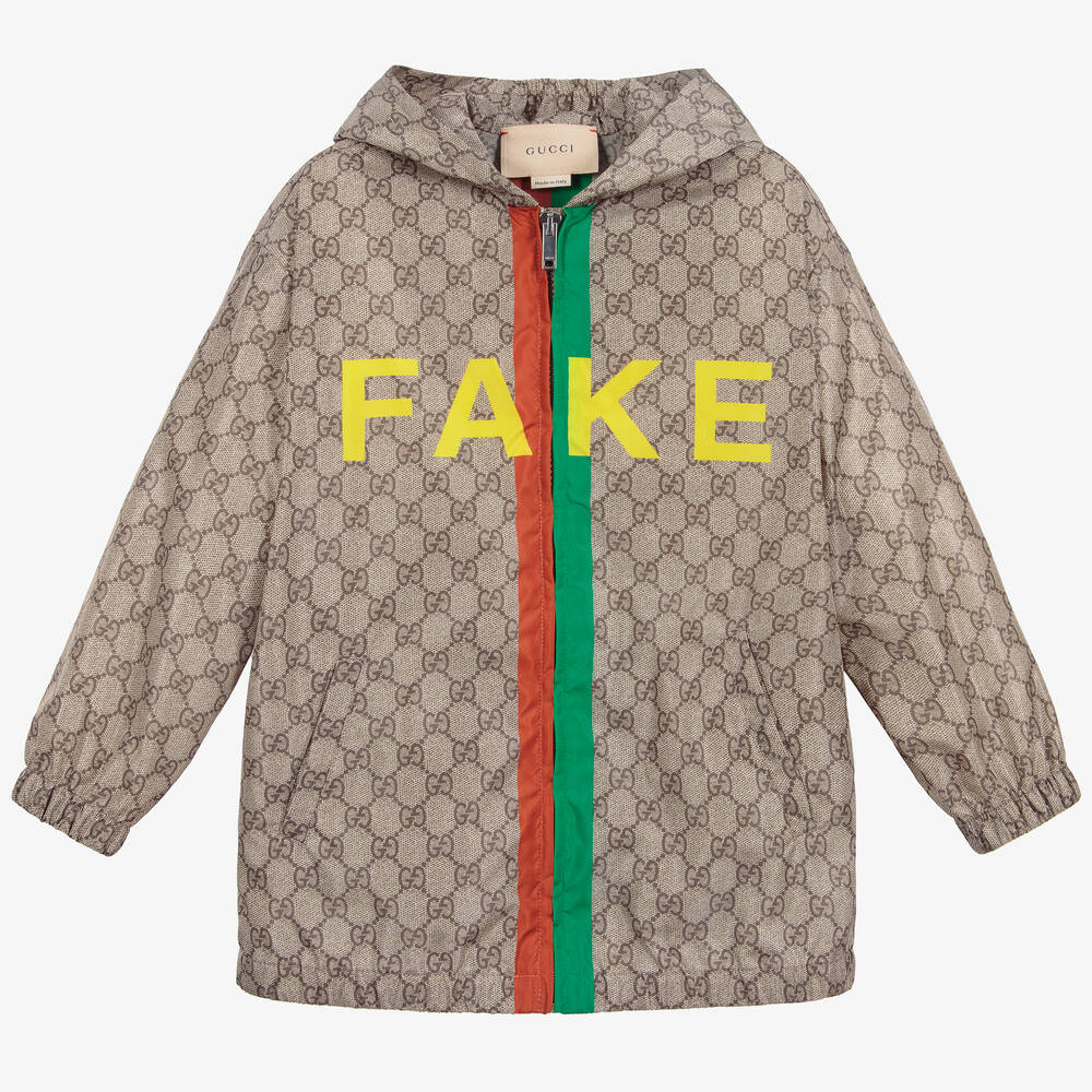 Gucci-Beige Fake/Not GG Nylon Jacket | Childrensalon Outlet