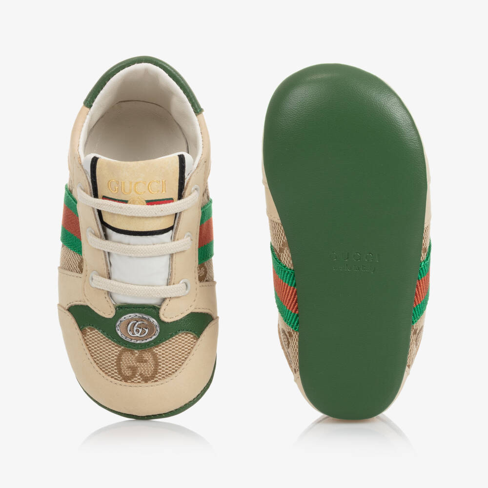 Gucci-Beige GG Baby Trainers | Childrensalon Outlet