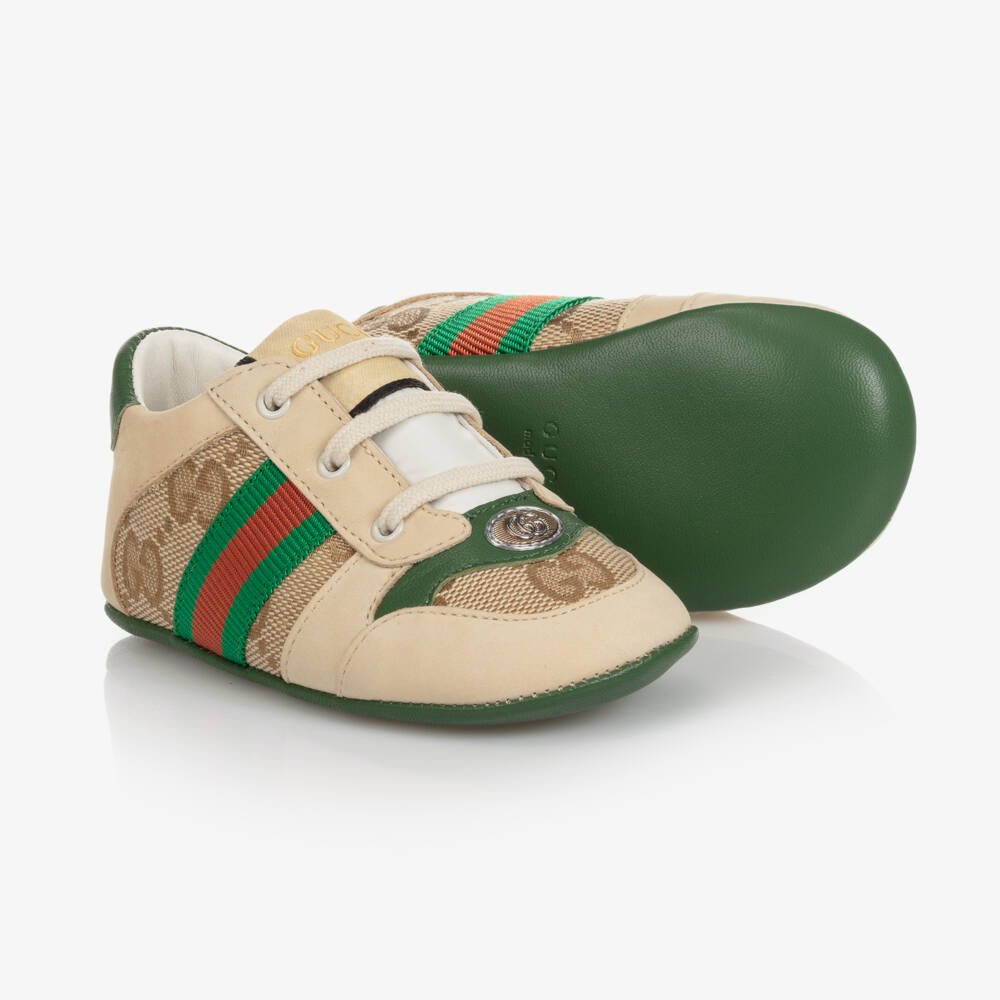 Gucci-Beige GG Baby Trainers | Childrensalon Outlet