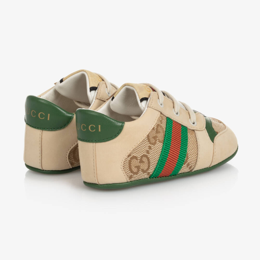 Gucci-Beige GG Baby Trainers | Childrensalon Outlet