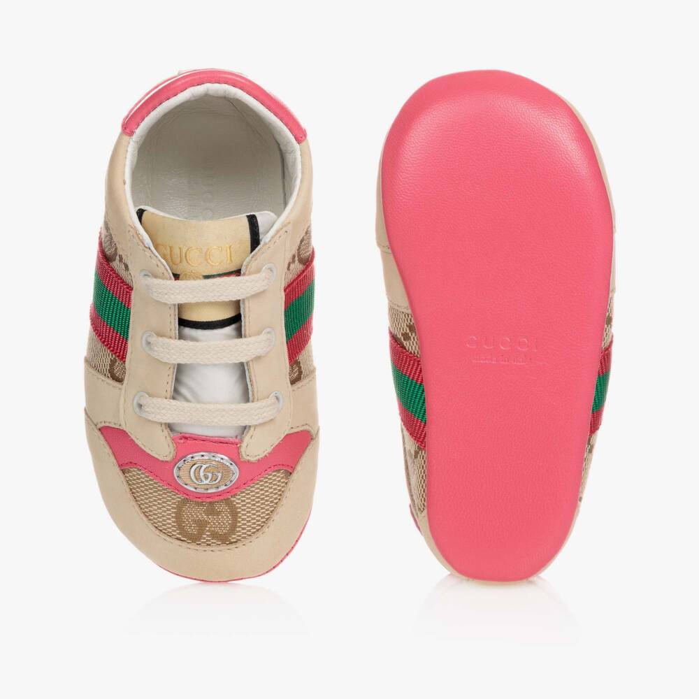 Gucci-Beige GG Pre-Walker Shoes | Childrensalon Outlet