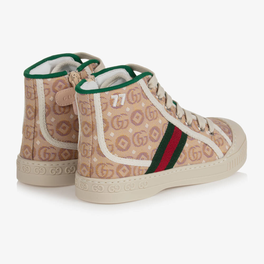 Gucci-Beige High-Top Trainers | Childrensalon Outlet
