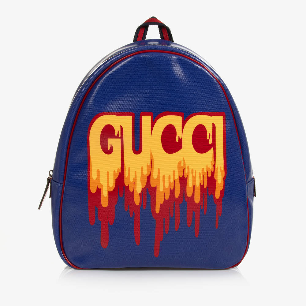 Gucci-Blue Canvas Web Backpack (36cm) | Childrensalon Outlet