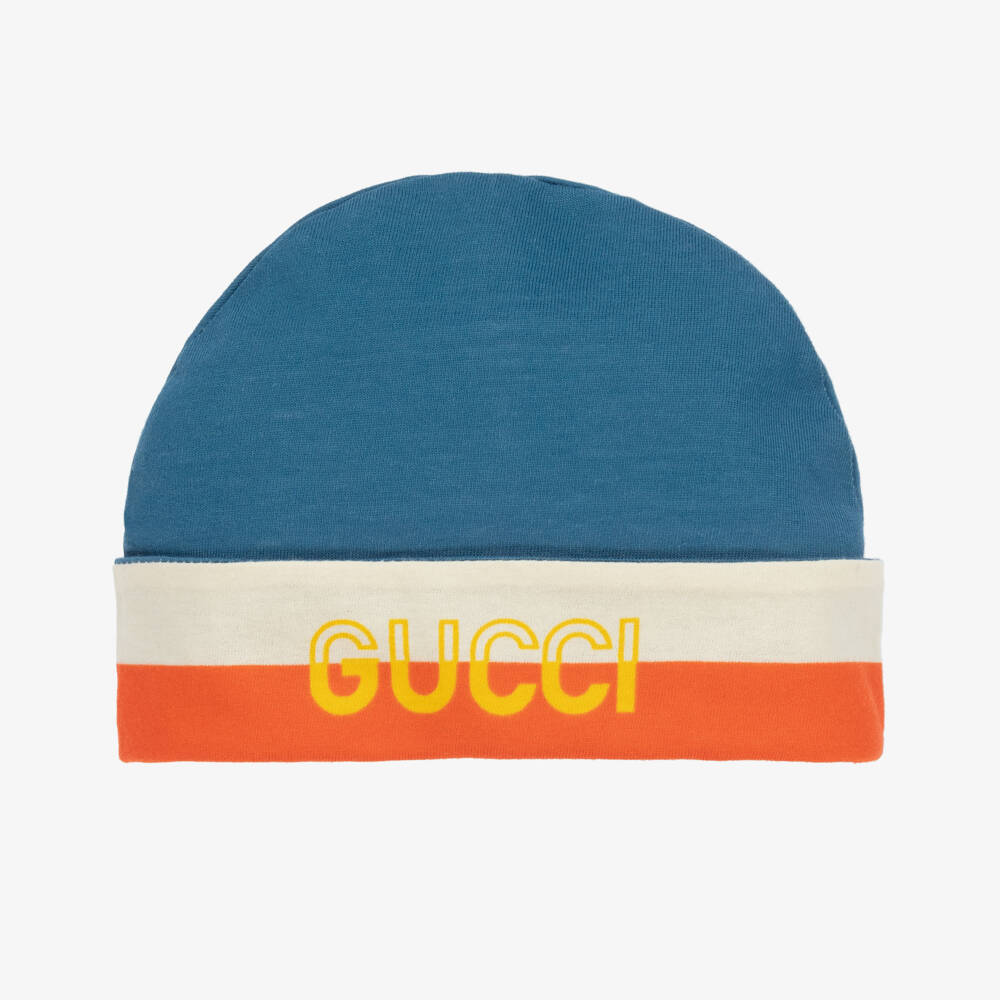 Gucci-Blue Cotton Baby Beanie | Childrensalon Outlet
