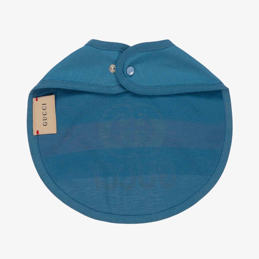 Gucci-Blue Cotton Interlocking G Bib | Childrensalon Outlet