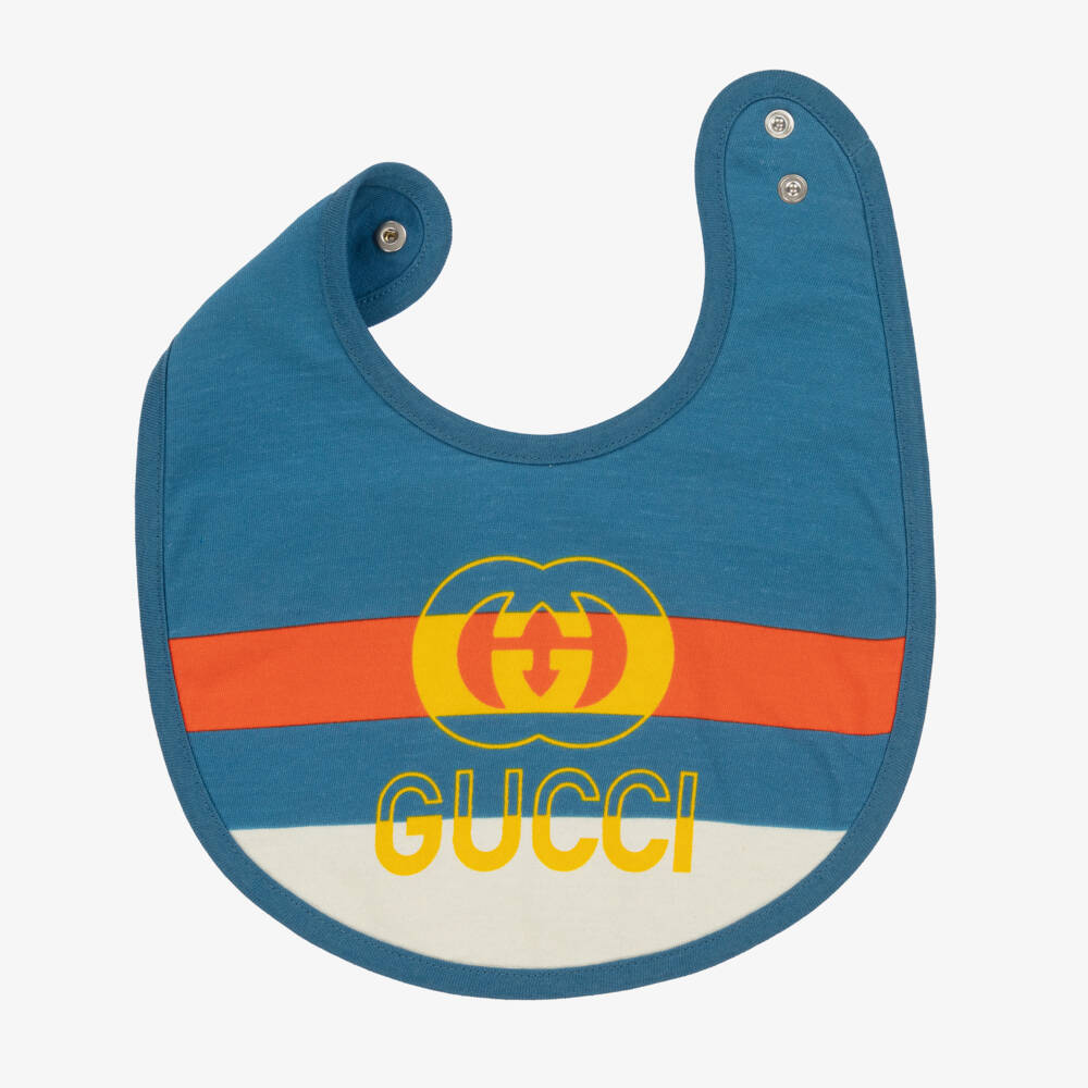 Gucci-Blue Cotton Interlocking G Bib | Childrensalon Outlet