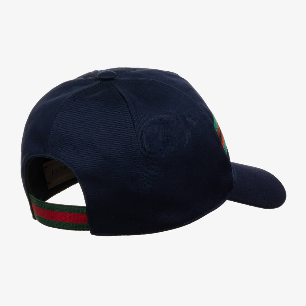 Gucci-Blue Cotton Logo Cap | Childrensalon Outlet