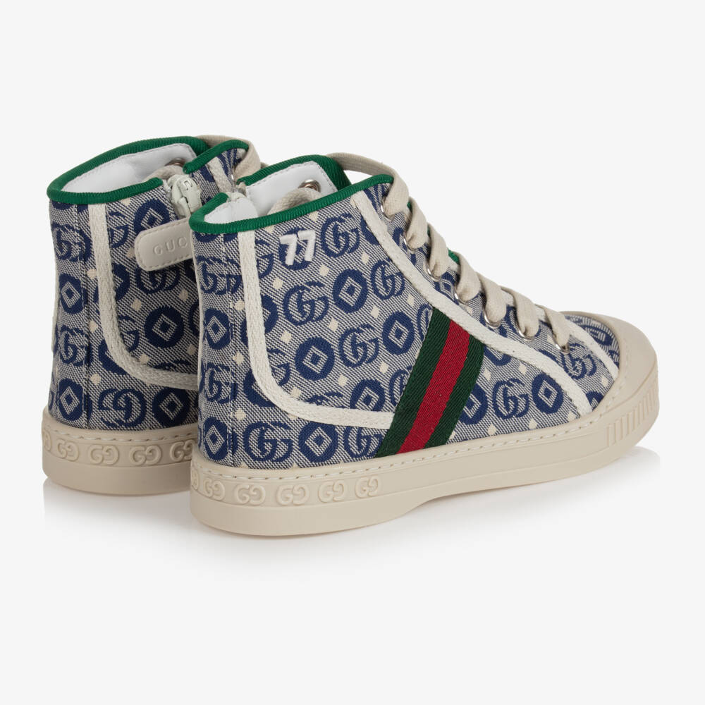 Gucci-Blue High-Top Trainers | Childrensalon Outlet