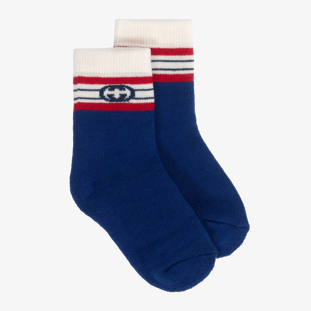 Gucci-Blue Interlocking G Baby Socks | Childrensalon Outlet
