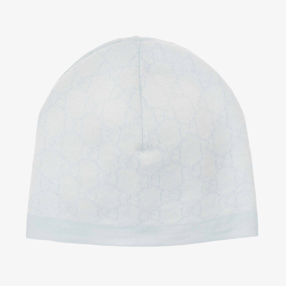Gucci-Blue & Ivory Wool GG Baby Hat | Childrensalon Outlet