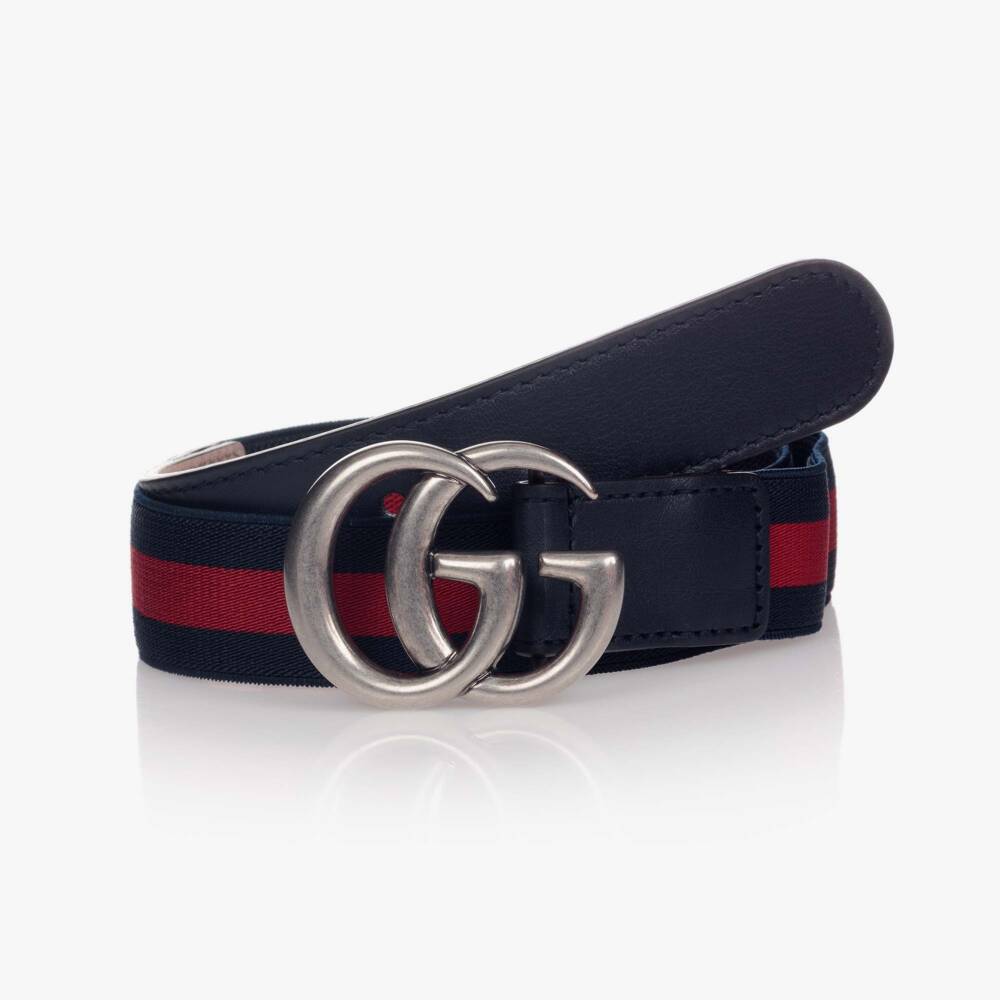Gucci-Blue & Red GG Web Belt | Childrensalon Outlet