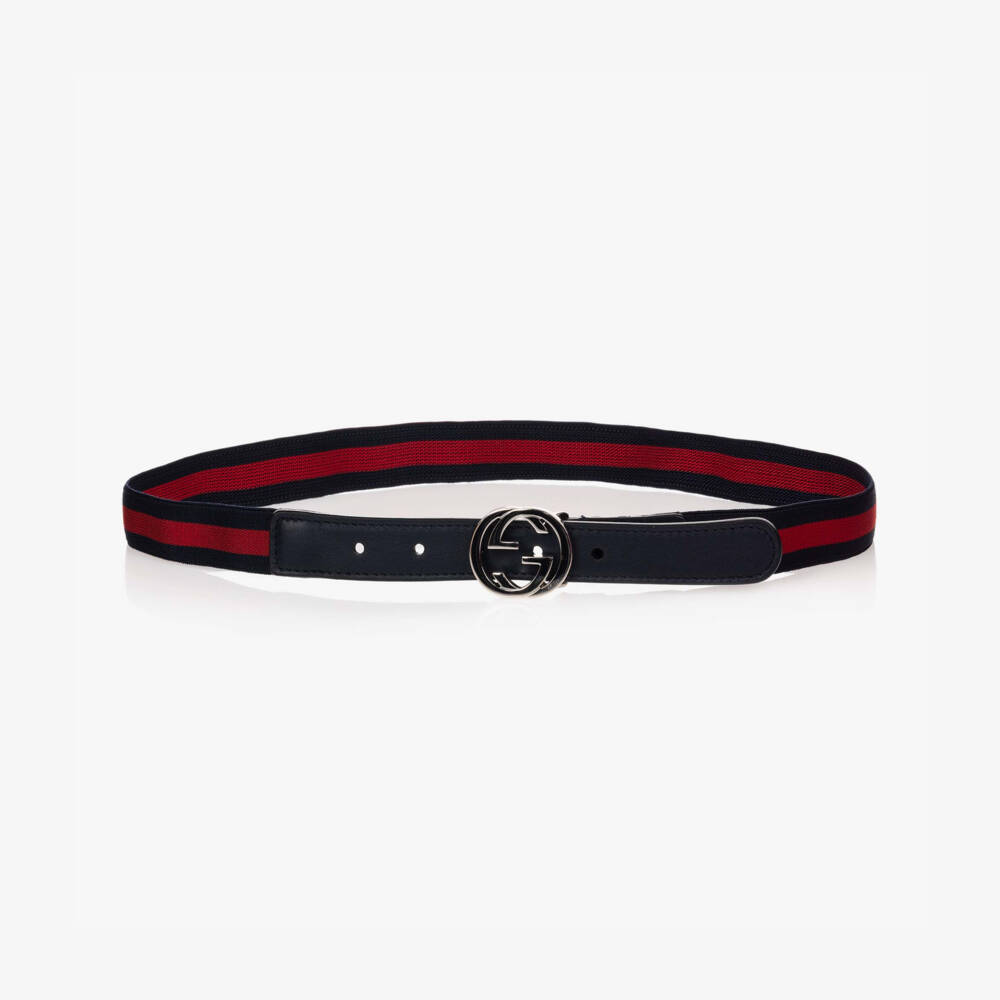 Gucci-Blue & Red Web GG Belt | Childrensalon Outlet