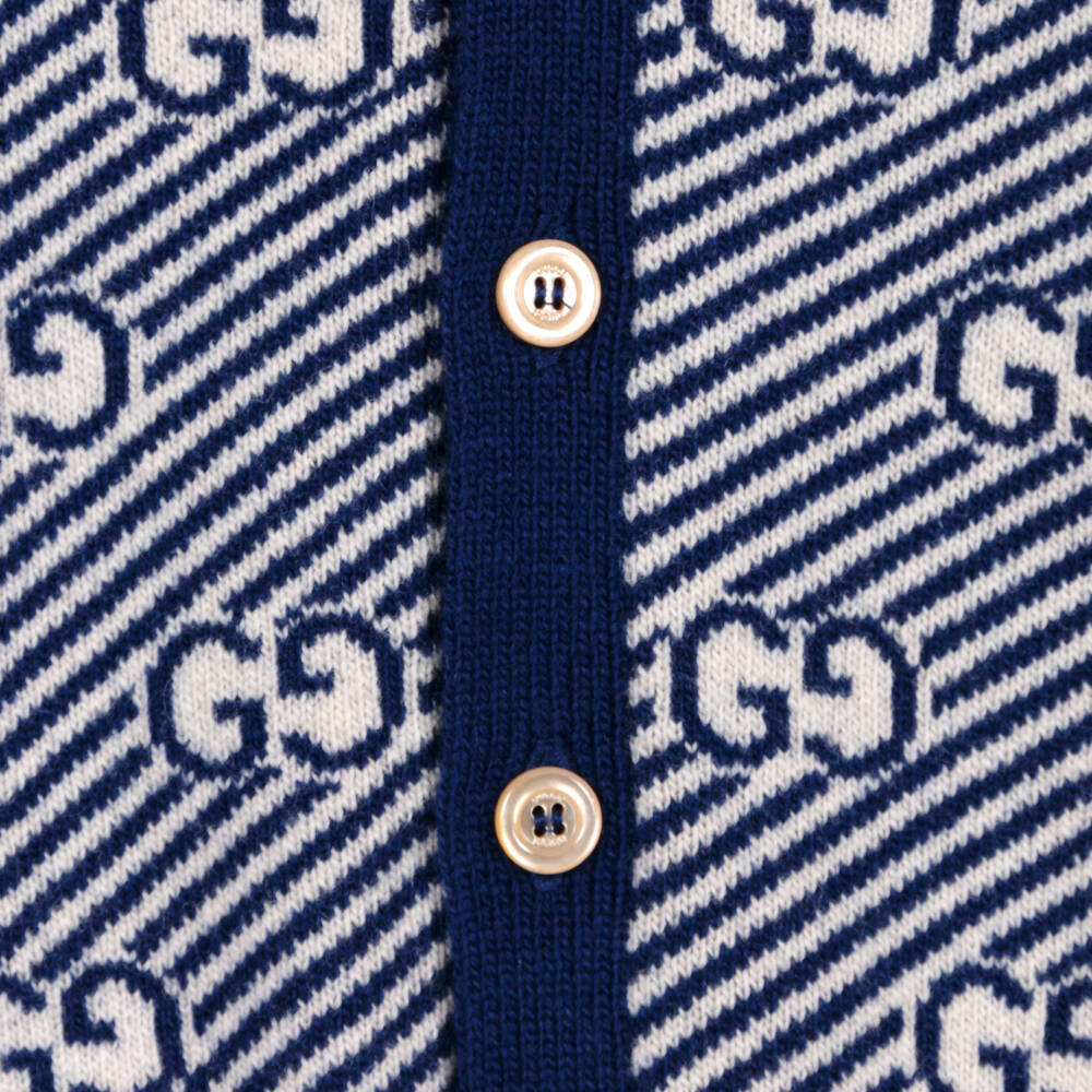 Gucci-Blue Wool GG Baby Cardigan | Childrensalon Outlet