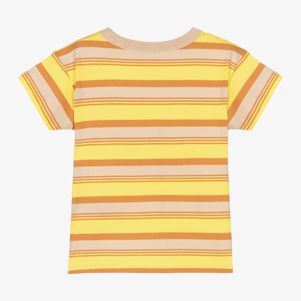 Gucci-Желтая хлопковая футболка в полоску | Childrensalon Outlet
