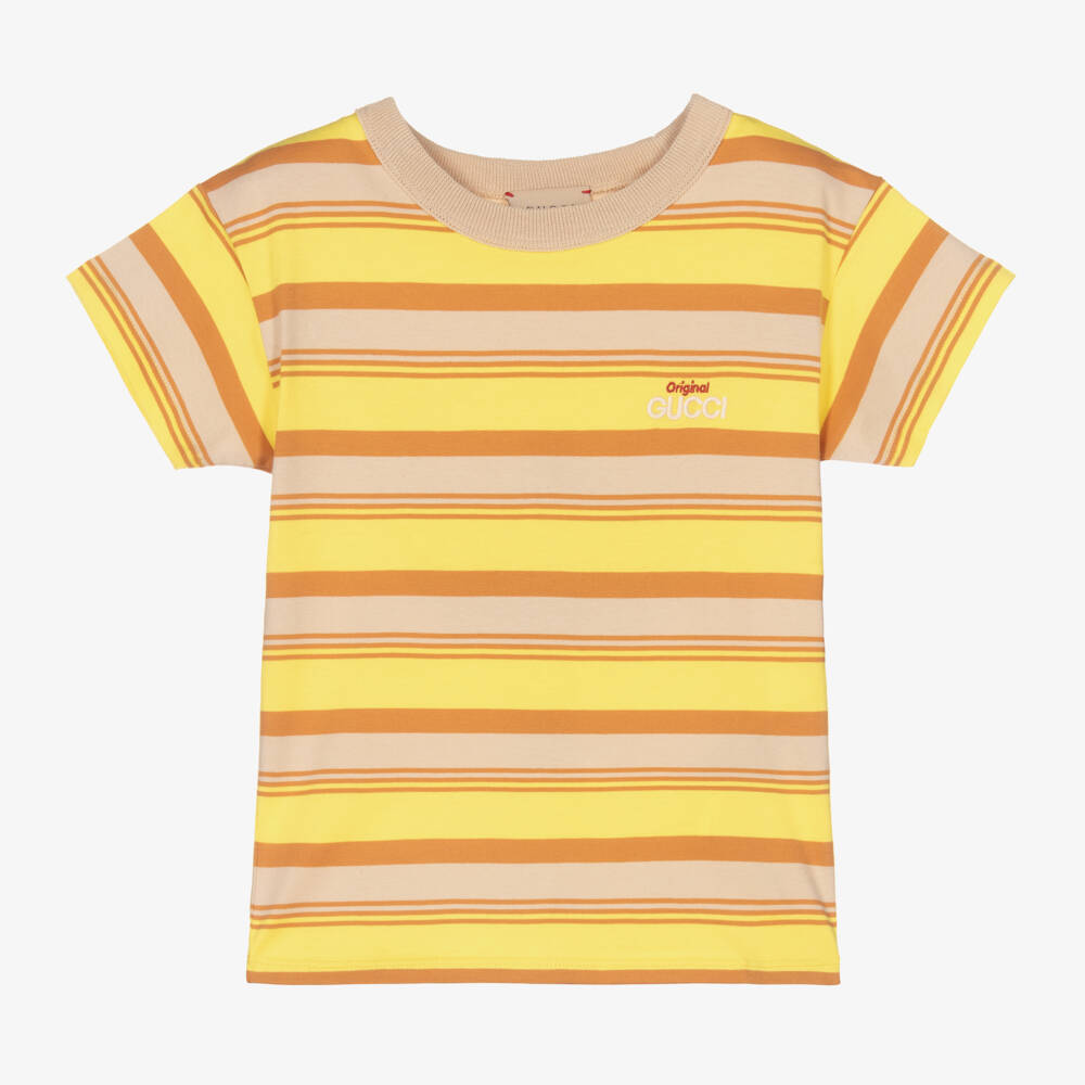 Gucci-Boys Beige and Yellow Tee | Childrensalon Outlet