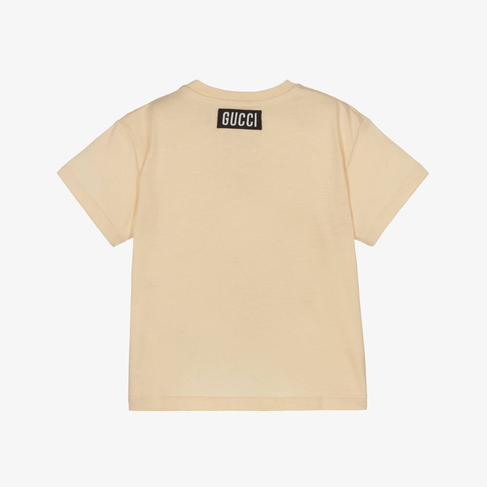 Gucci-Boys Beige Cotton T-Shirt | Childrensalon Outlet