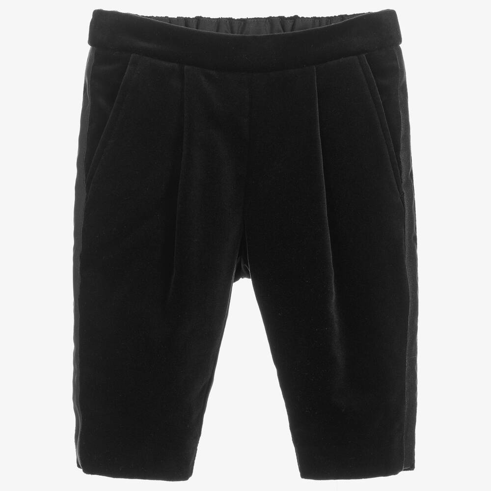 Gucci - Boys Black Velvet Trousers | Childrensalon